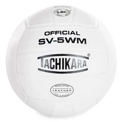 Tachikara SV-5WM Leather Volleyballs -OMNIKIN Shop g 61743 white official leather volleyball plp 1