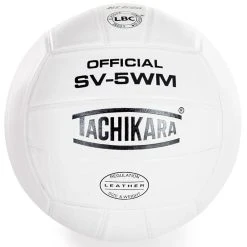 Tachikara SV-5WM Leather Volleyballs -OMNIKIN Shop g 61743 white official leather volleyball 1