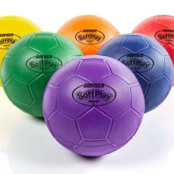 Rainbow SoffPlay Sport Ball Balls -OMNIKIN Shop g 72068 multicolored soft soccer balls size5 1 3