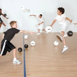 EZTeam ClassicCoat Black & White Dodgeball Packs -OMNIKIN Shop g 71736 blk whtcoatedfoamballpk elem 1